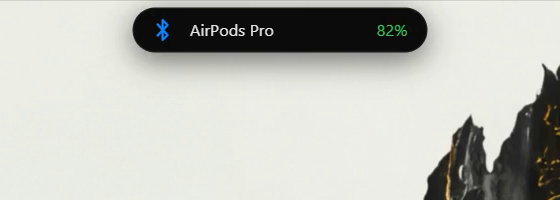 AirPods Pro connected with battery level